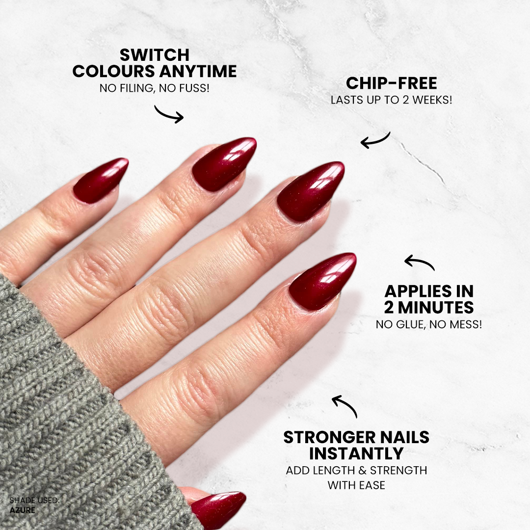 Crimson Romance - Oval Medium - Sustainable Nails